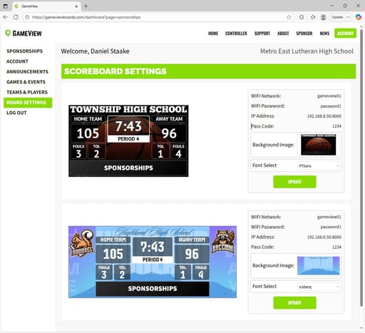 GameView Digital Scoreboards